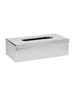 Alpine Facial Tissue Box Cover, 3inH x 10inW x 5inD, Brushed Stainless