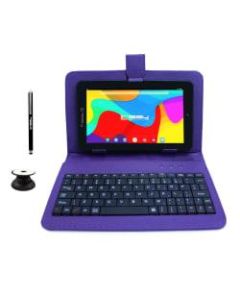 Linsay F7 Tablet, 7in Screen, 2GB Memory, 32GB Storage, Android 10, Purple Keyboard