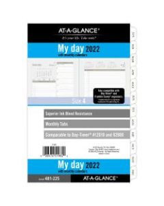 AT-A-GLANCE Daily/Monthly Planner Refill, Desk Size, 5-1/2in x 8-1/2in, January To December 2022, 481-225