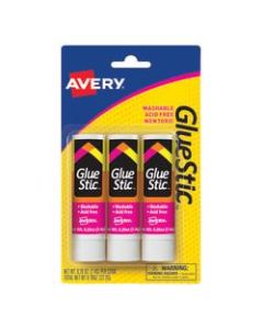 Avery Glue Stic Permanent Glue Sticks, Pack Of 3