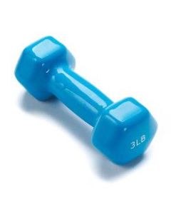 Black Mountain Products Vinyl Dumbbell, 3 Lb, 6inH x 6inW x 6inD, Blue