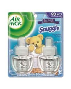 Air Wick Snuggle Scented Oil Warmer Refill, 0.67 Oz, Fresh Linen, 2 Refills Per Pack, Carton Of 3 Packs