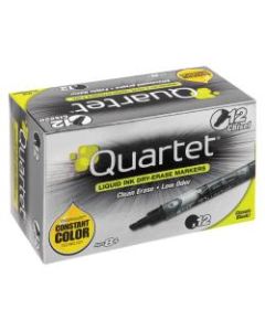 Quartet EnduraGlide Dry-Erase Markers, Chisel, Black, Pack Of 12