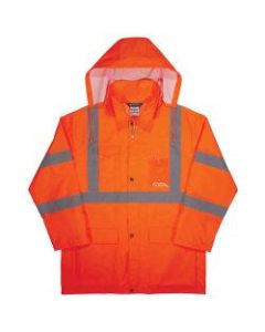 Ergodyne GloWear 8366 Lightweight Type R Class 3 High-Visibility Rain Jacket, 5X, Orange