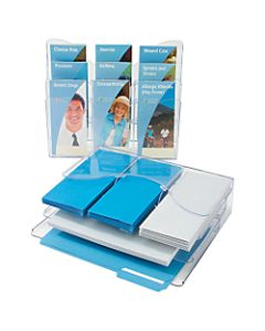 Deflect-O 3-Tier Document Holder, 11 1/2inH x 13 3/8inW x 3 1/2inD, Clear