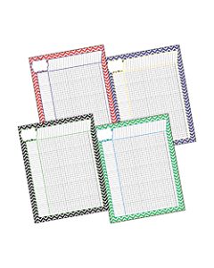 Barker Creek Chart Set, Incentive Chevron Nautical, 17in x 22in, Grades Pre-K+, Pack Of 4