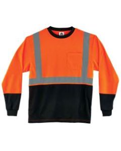Ergodyne GloWear 8291BK Type-R Class 2 Long-Sleeve T-Shirt, Small, Black/Orange