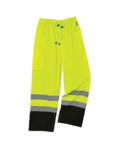 Ergodyne GloWear 8915BK Class E Polyester Hi-Vis Rain Pants, Large, Lime/Black