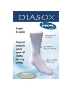 Invacare Diasox Diabetic Socks, Men Size 4 1/2-6 1/2/Women Size 5-7, White