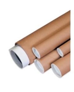 Office Depot Brand Kraft Mailing Tubes With Plastic Endcaps, 1 1/2in x 12in, Pack Of 50