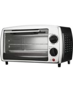 Brentwood Toaster Oven - 0.30 ft³ Capacity - Toast, Broil - Black, Stainless Steel
