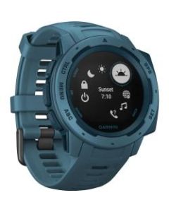 Garmin Instinct GPS Watch - Wrist - 128 x 128 - Bluetooth - GPS - 336 Hour - Round - Lakeside Blue - Glass Lens, Fiber Reinforced Polymer Bezel - Fiber Reinforced Polymer Case - Silicone Band