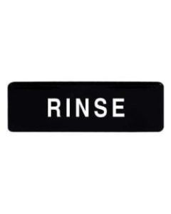 Winco Rinse Sign, 9in x 3in, Black/White