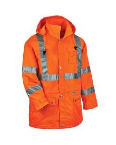 Ergodyne GloWear 8365 Type R Class 3 High-Visibility Rain Jacket, Small, Orange