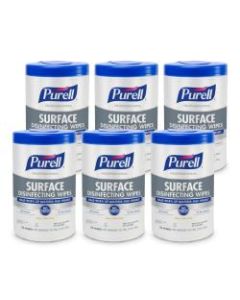 PURELL Professional Surface Disinfecting Wipes, Citrus Scent, 110 Count Canister, 7inx 8in Wipes, Pack of 6 Canisters