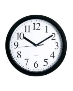 Realspace Round Quartz Analog Wall Clock, 9inD, Black