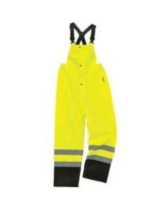 Ergodyne GloWear 8918BK Class E Black Bottom Rain Bibs, XX-Large, Lime