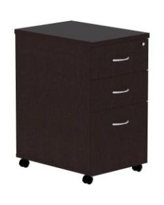 Lorell Essentials 22inD Vertical 3-Drawer Mobile Pedestal File Cabinet, Espresso