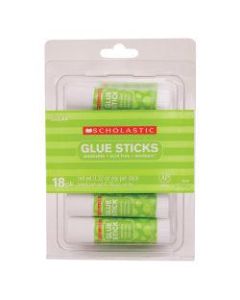 Scholastic Glue Sticks, 0.32 Oz., Pack Of 18