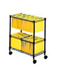 Safco 2-Tier Rolling File Cart, Black