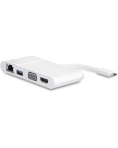 StarTech.com USB-C Multiport Adapter 4K HDMI VGA GbE USB 3 - White & Silver - for Notebook - USB Type C - 1 x USB Ports - 1 x USB 3.0 - Network (RJ-45) - HDMI - VGA - Wireless LAN - Thunderbolt - Wired