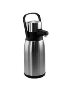 MegaChef 3 L Stainless-Steel Airpot Hot Water Dispenser for Coffee and Tea, Silver/Black