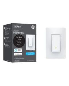 C by GE On/Off Paddle No Neutral Smart Light Switch, White