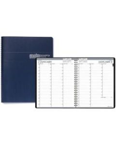 House of Doolittle Blue Professional Weekly Planner - Julian Dates - Weekly - 1 Year - January 2022 till December 2022 - 7:00 AM to 8:45 PM - Quarter-hourly - 1 Week Double Page Layout - 8 1/2in x 11in Sheet Size - Simulated Leather, Paper - Blue