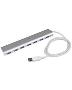 StarTech.com 7 Port Compact USB 3.0 Hub with Built-in Cable - Aluminum USB Hub - Silver - Add seven USB 3.0 (5Gbps) ports to your MacBook using this silver Apple style hub - 7 Port Compact USB 3.0 Hub with Built-in Cable - Aluminum USB Hub