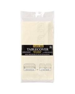Amscan Paper Table Covers, 54in x 108in, Vanilla Creme, Pack Of 5 Table Covers