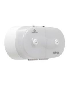 SofPull Mini Twin High-Capacity Center-Pull Bathroom Tissue Dispenser, Translucent White