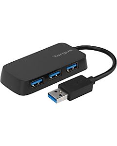 Targus 4-Port USB 3.0 SuperSpeed Hub, 2.75inH x 0.5inW x 0.5inD