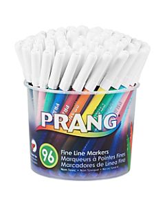 Dixon Prang Fine Line Washable Markers, Fine Point, 2.75 mm, Assorted, Pack Of 96