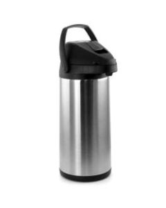 MegaChef 5 L Stainless-Steel Airpot Hot Water Dispenser For Coffee And Tea, Silver/Black