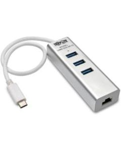 Tripp Lite 3-Port Portable USB 3.1 Gen 1 USB-C Gigabit Ethernet Adapter - USB Type C - External - 3 USB Port(s) - 1 Network (RJ-45) Port(s) - 3 USB 3.0 Port(s)