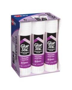 Avery Disappearing Color Permanent Glue Stics, 1.27 Oz., Purple, Pack Of 6