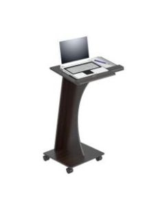 Inval Rolling Laptop Cart, 30 1/10inH x 20 1/4inW x 16 3/10inD, Espresso-Wengue