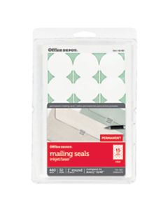 Office Depot Brand Permanent Mailing Seals, 1in Diameter, Clear, Pack Of 480