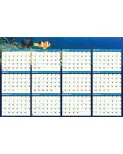 House of Doolittle Earthscapes Sea Life Laminated Planner - Julian Dates - 1 Year - January 2022 till December 2022 - 24in x 37in Sheet Size - 1.13in x 1.25in , 1.25in x 1.13in Block - Laminated, Erasable - 1 Each