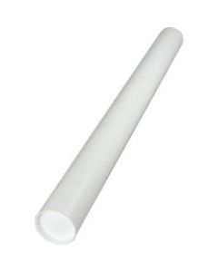 Quality Park White Kraft Fiberboard Mailing Tubes - 36in Length - 3in Diameter - Removable End Caps - Fiberboard, Kraft - 25 / Carton - White