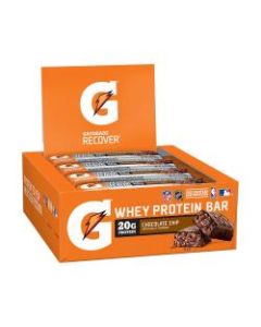 Gatorade Recover Chocolate Chip Whey Protein Bar, 2.8 oz, 12 Count