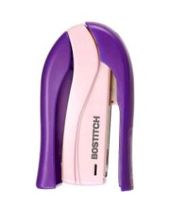 Spring-Powered Handheld Compact Stapler, 15-Sheet Capacity, Purple