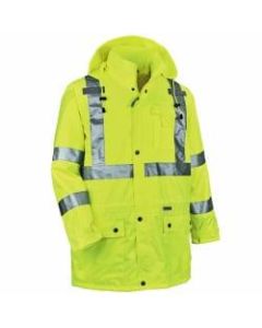 Ergodyne GloWear 8365 Type R Class 3 High-Visibility Rain Jacket, 5X, Lime