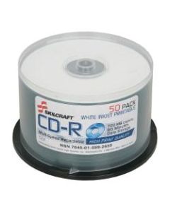 SKILCRAFT High Print Quality CD-R Recordable Media With Spindle, 700MB/80 Minutes, Pack Of 50