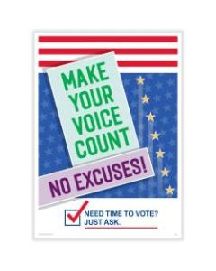 ComplyRight Get Out The Vote Posters, Make Your Voice Count, English, 10in x 14in, Pack Of 3 Posters