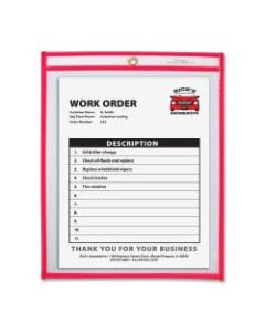 C-Line Neon Color Stitched Shop Ticket Holder, 9in x 12in, Neon Red