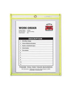 C-Line Neon Color Stitched Shop Ticket Holder, 9in x 12in, Neon Yellow