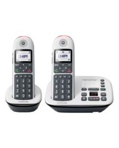 Motorola CD5012 2-Handset Cordless Expandable Telephone Set With Digital Answering System, White