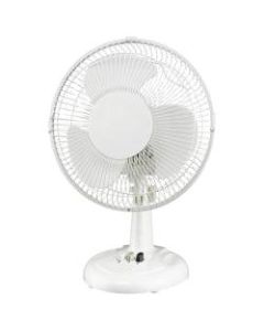 Royal Sovereign 9in Desktop Fan, 8 5/16inH x 10 1/4inW x 15 7/16inD, White