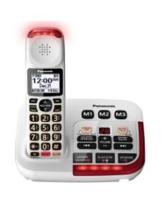 Panasonic Amplified Cordless Phone With Answering Machine, White, KX-TGM420W